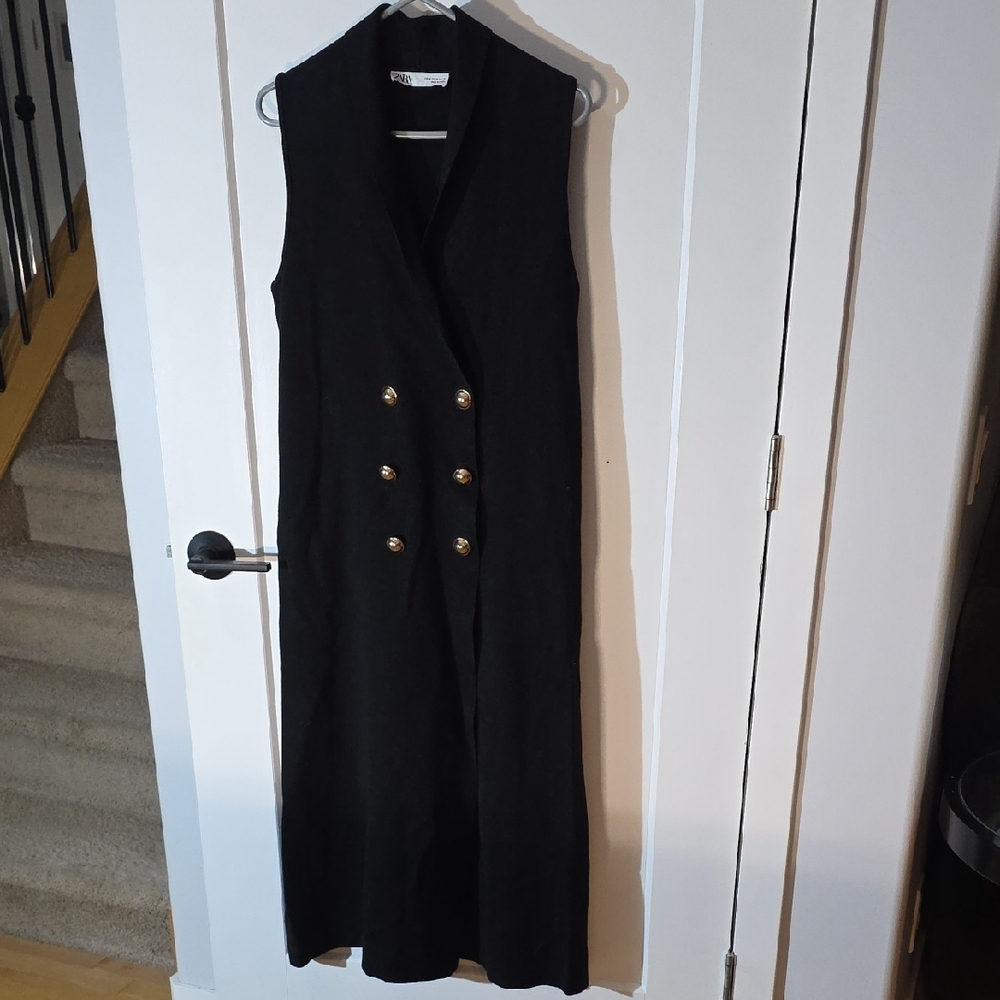 Zara Black Knit  Maxi Dress/vest
